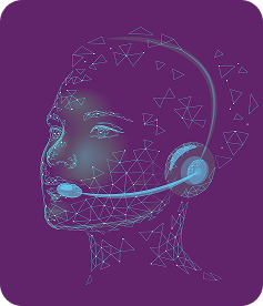 AI receptionist headset illustration